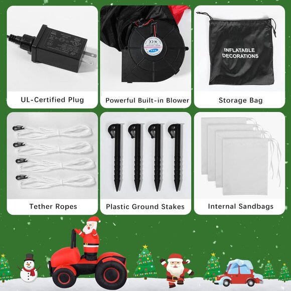 ⚡7.8FTChristmas Inflatables Red Truck Light Yard Outdoor Decorations - Picture 7 of 10